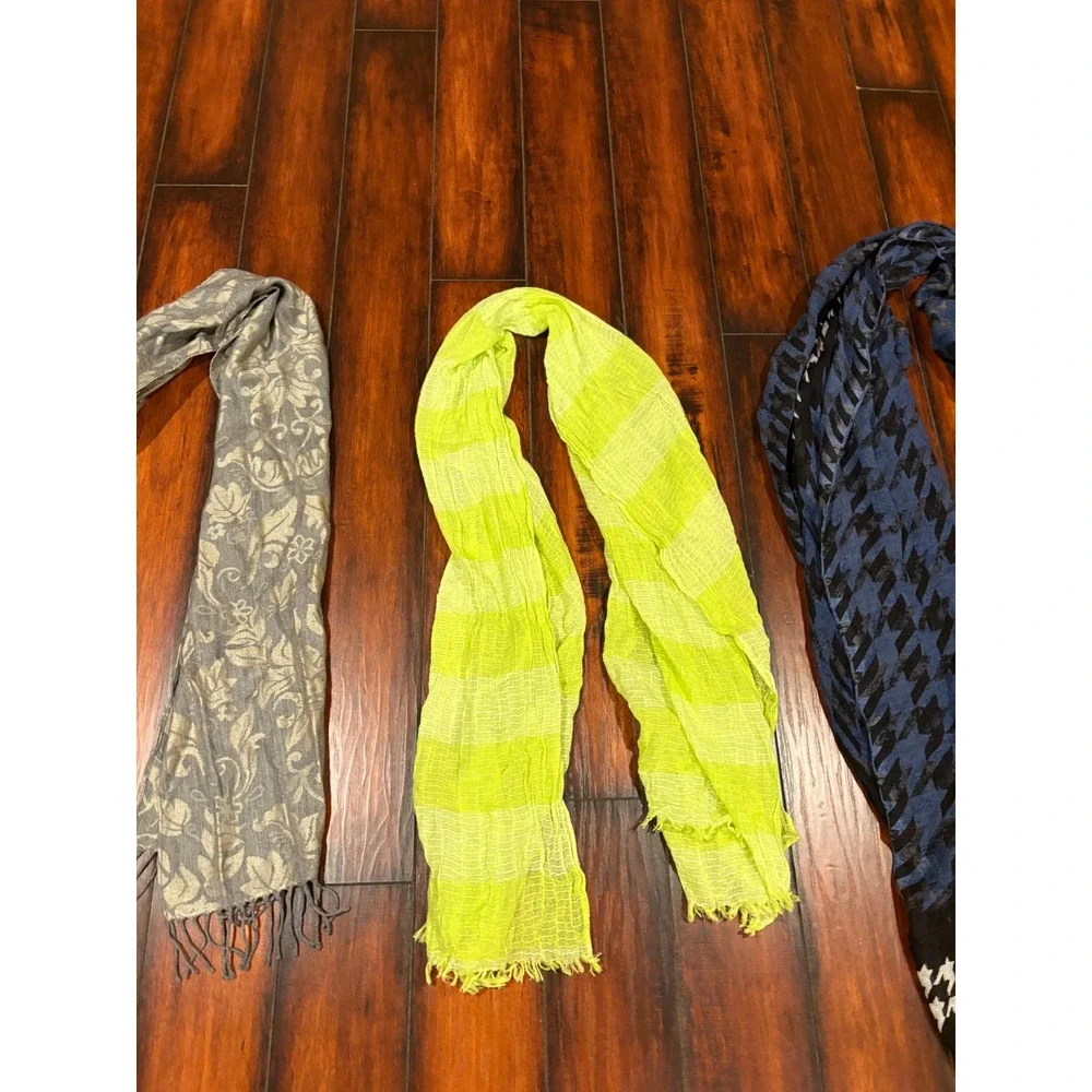 Lot Of 4‎ Scarves Tie Dye Houndstooth Floral Lightweight Fashion Accessories